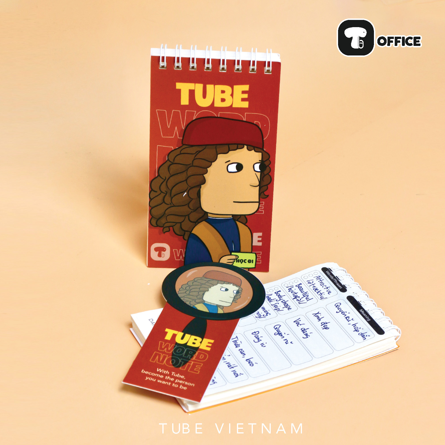 Sổ Từ Vựng Tube Kính Lúp Masterpiece Gáy Lò Xo 7,4x13cm Học Ngoại Ngữ 160 trang - Renaissance - TB0010
