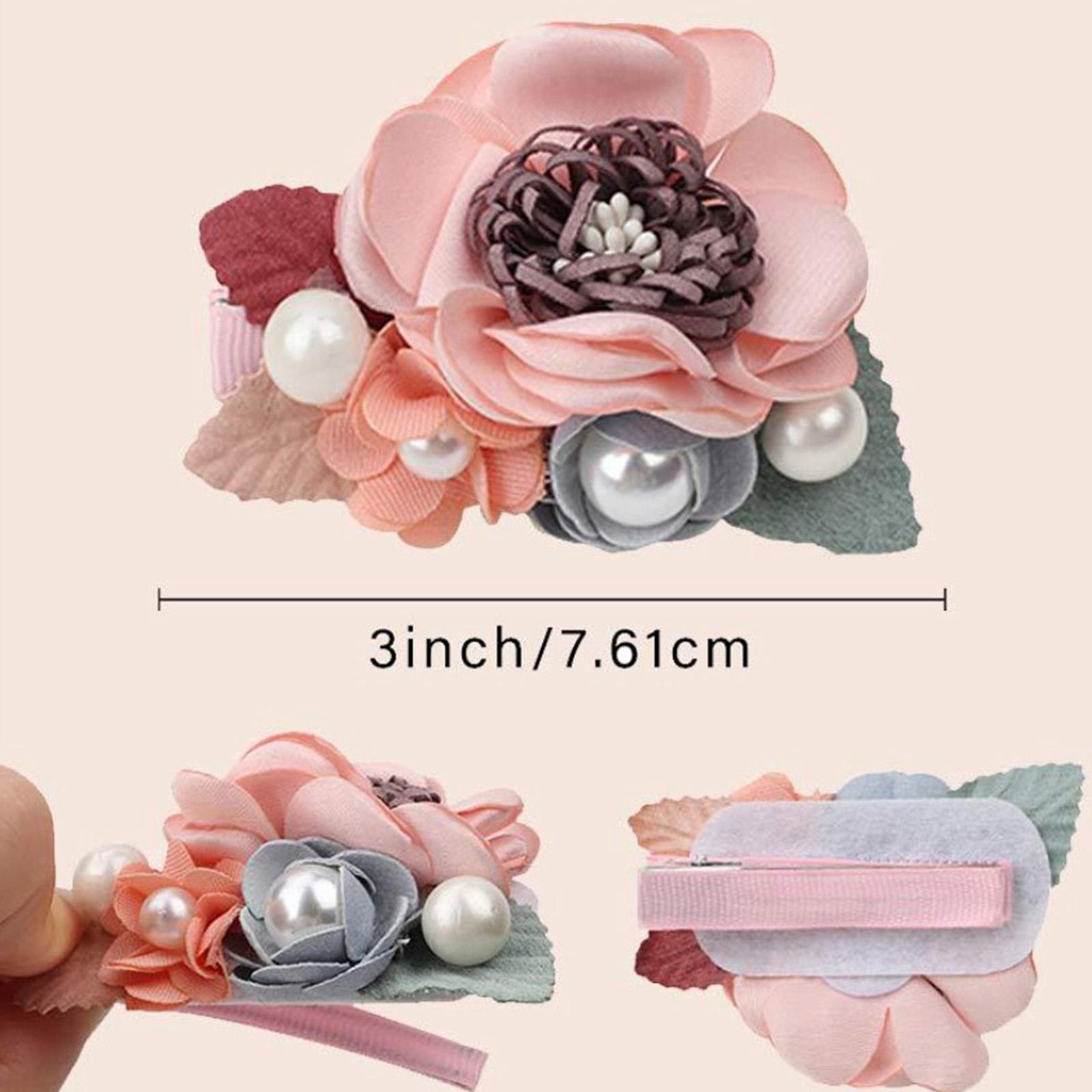 3x Baby Girl Bows Flowers Infant Hairpins Headwear Hair Clips