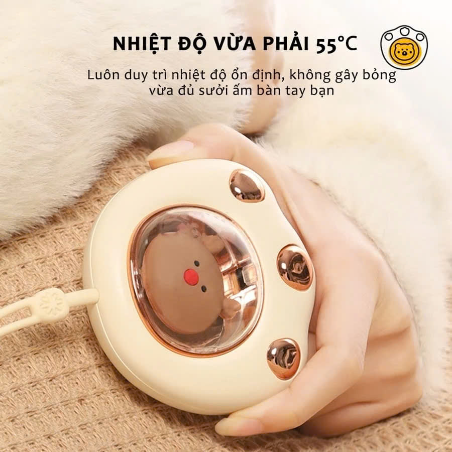Máy Sưởi Ấm Mini Cầm Tay Kết Hợp Sạc Hiển Thị Đèn LED Văn Phòng Du Lịch Dã Ngoại Phượt - Hàng Nhập Khẩu