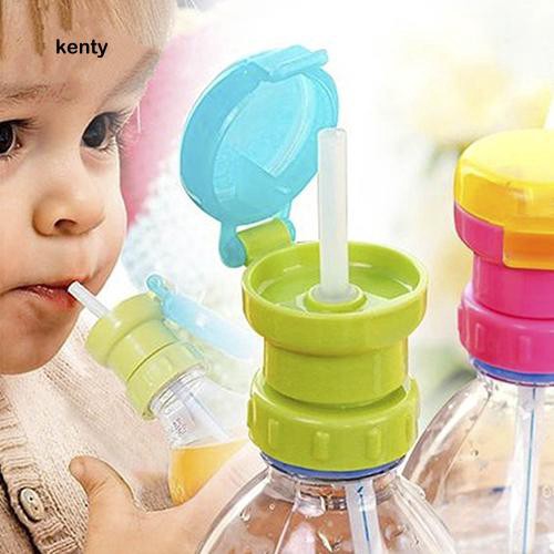Dụng cụ uống nước cho bé đi du lịch, gắn vừa các loại chai nhưa, có Nắp đậy bình nước, ống hút tiện dụng