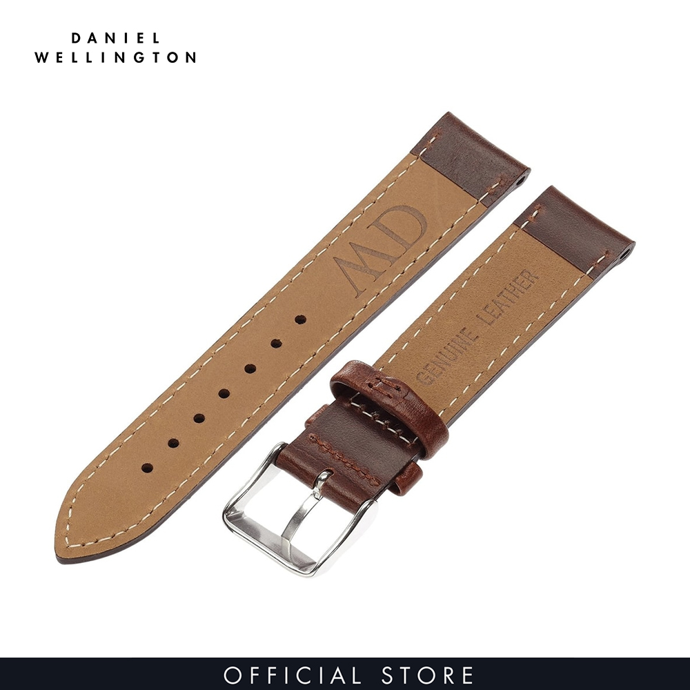 Dây da đồng hồ Daniel Wellington 18mm khóa màu bạc - Cho đồng hồ Classic 36mm - DW00200052