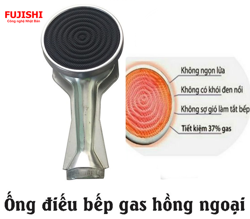 [LINH KIỆN] Điếu đầu đốt bếp gas hồng ngoại Ceramic 9cm Fujishi (Kèm bass gắn + vít) - Hàng chính hãng