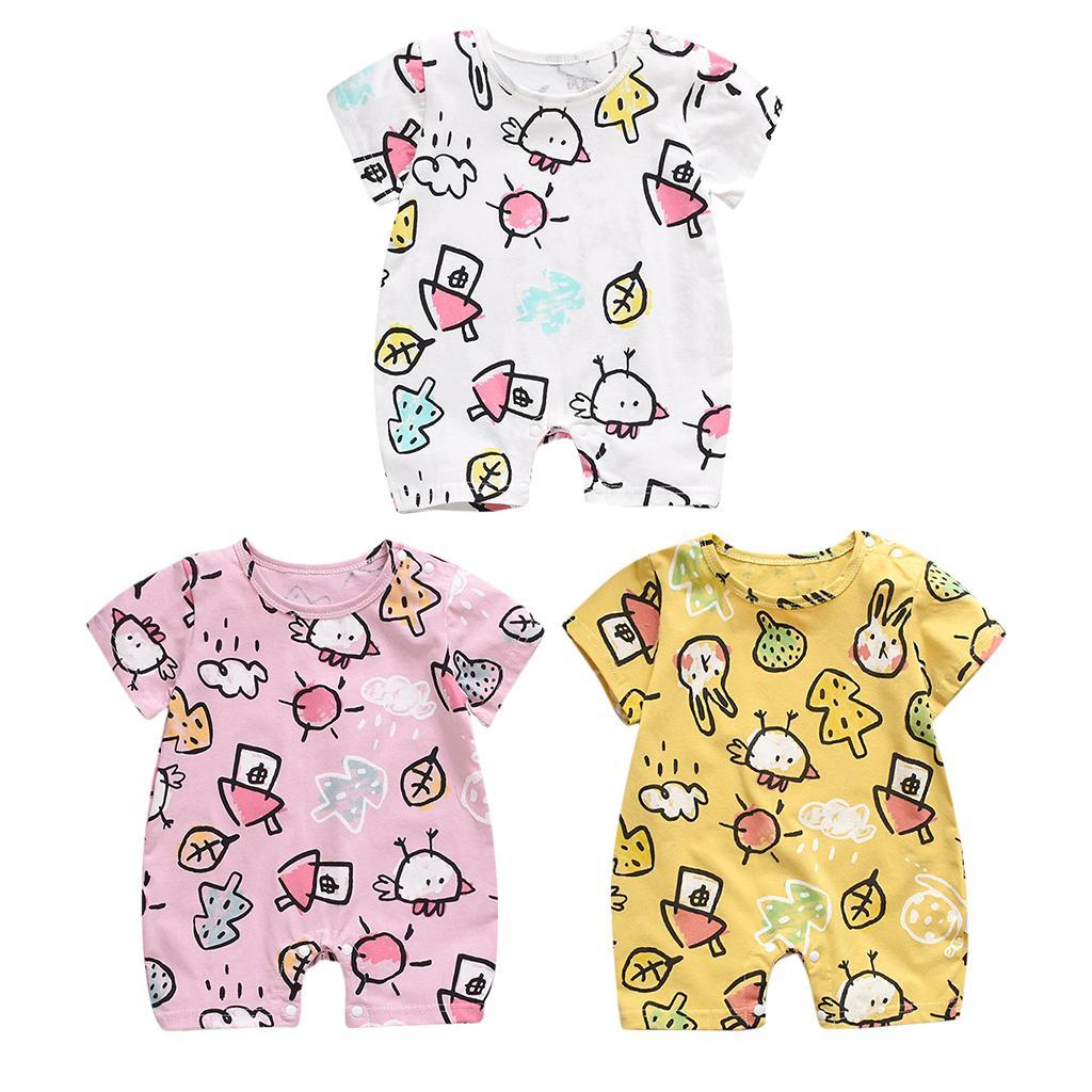 Summer Baby Boys Girls Short Sleeve Romper Cute Cotton Jumpsuit