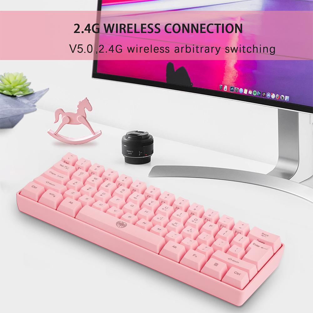Bluetooth Không Dây-Tương Thích Bàn Phím 61 Phím RGB Backlit 2.4G Hai Chế Độ Bàn Phím Máy Tính Chơi Game Cho Máy Tính Laptop Game Thủ