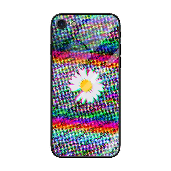 Ốp lưng kính cường lực cho iPhone 7 /8 Nền Peace Vòng Tròn   - Hàng Chính Hãng