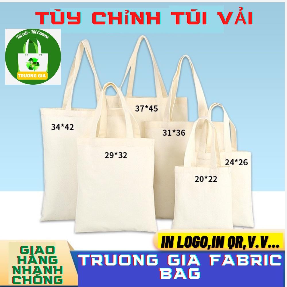 Túi vải Bố Túi xách Túi vải Canvas trơn Có khóa và không khóa kéo Kích thước Cao 36cmx Rộng 31cm - Không Khóa