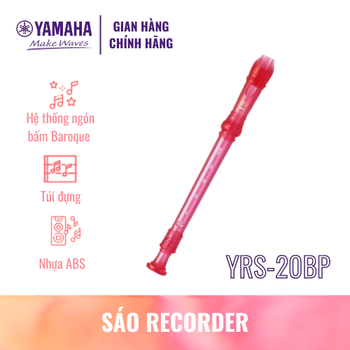 Sáo dọc Recorder Soprano Rainbow YAMAHA YRS-20BP kèm túi đựng - Tiêu chuẩn giáo dục quốc tế