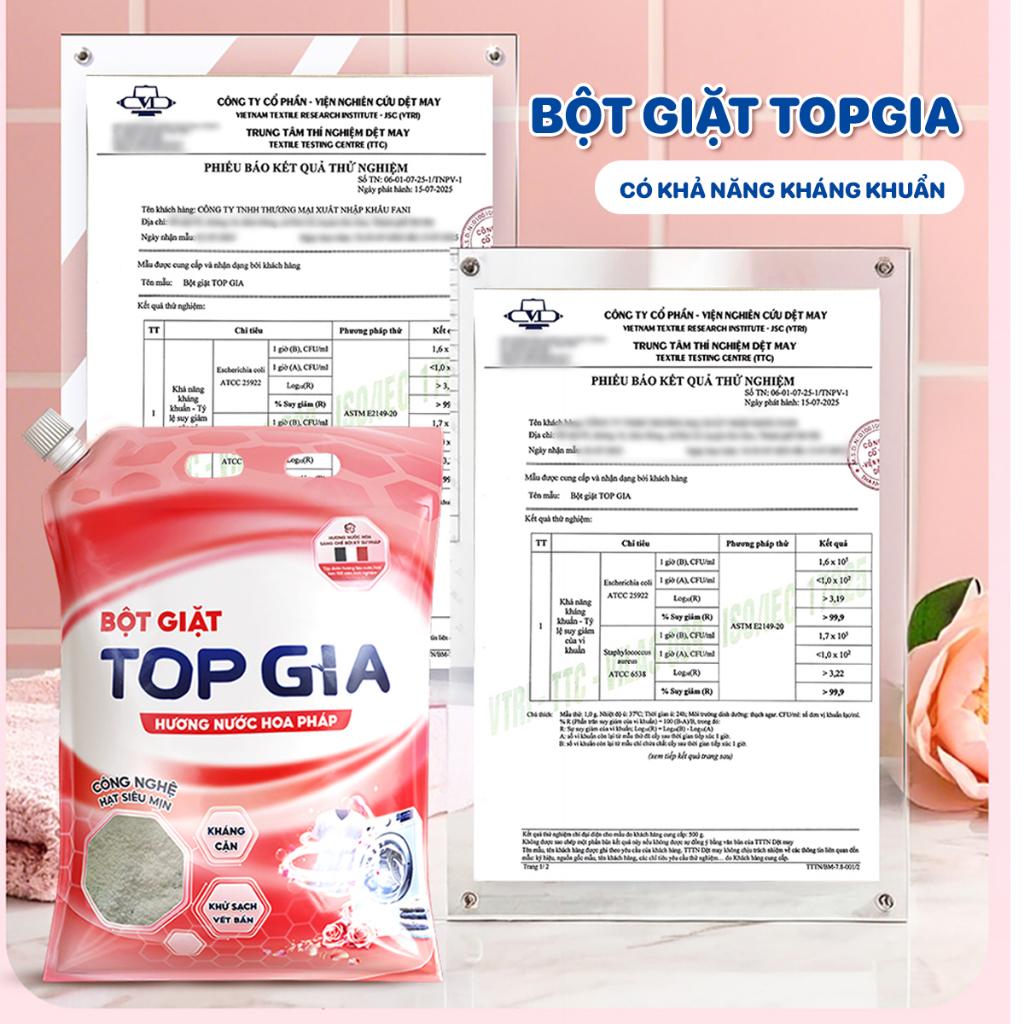 Bột Giặt TOPGIA Hương Nước Hoa Pháp, Nano Kháng Cặn, An Toàn Chăm Sóc Da Tay, Đánh Bay Vết Bẩn
