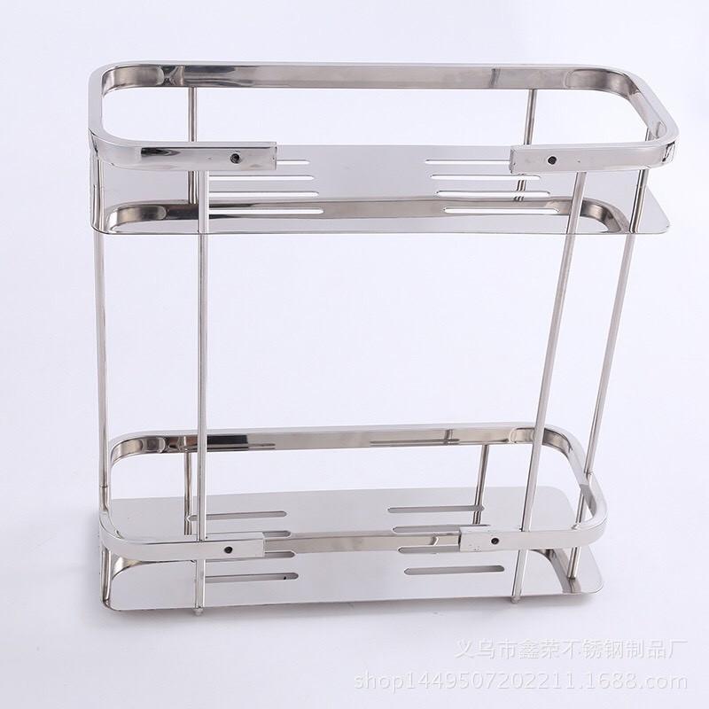 KỆ THẲNG 2 TẦNG INOX DÀY/Kệ góc đa năng nhà tắm inox 304 2 tầng tiện nghi cao cấp bề mặt bóng