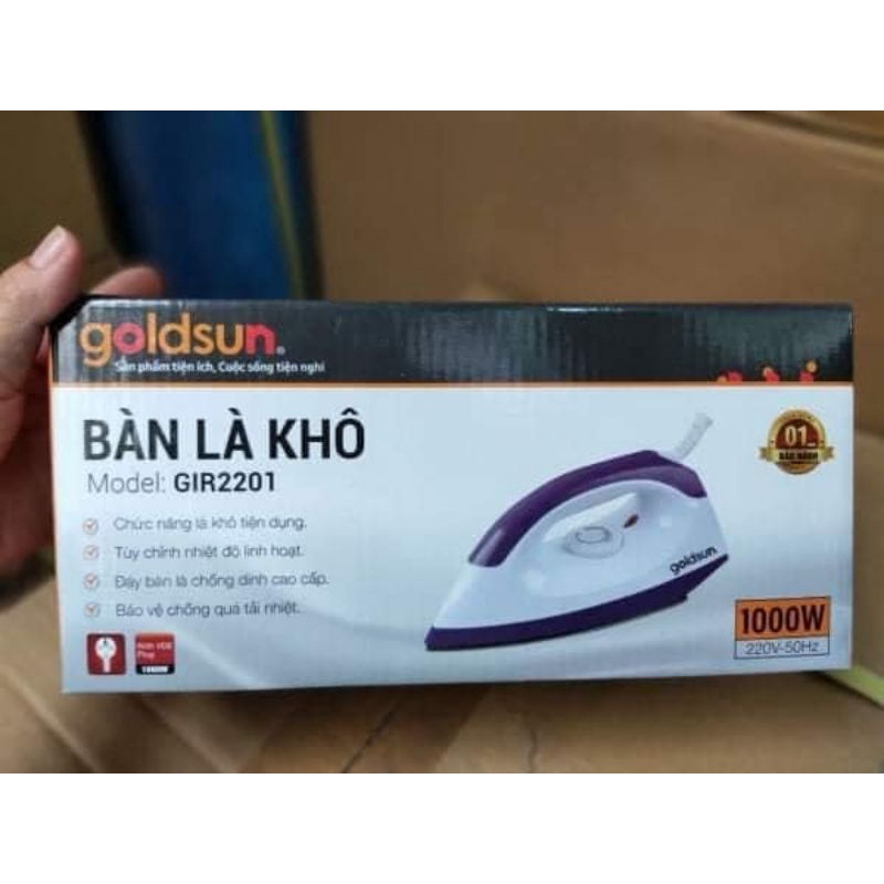 Bàn Ủi Khô Goldsun GIR2201 Công Suất 1000W Gọn Nhẹ - Hàng chính hãng Goldsun