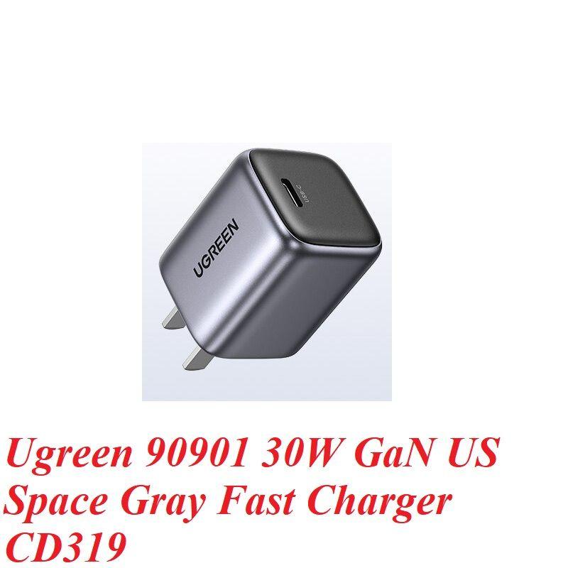 Ugreen UG90901CD319TK 30W chuẩn cắm US Màu Xám Củ sạc nhanh GAN cổng USB-C - HÀNG CHÍNH HÃNG