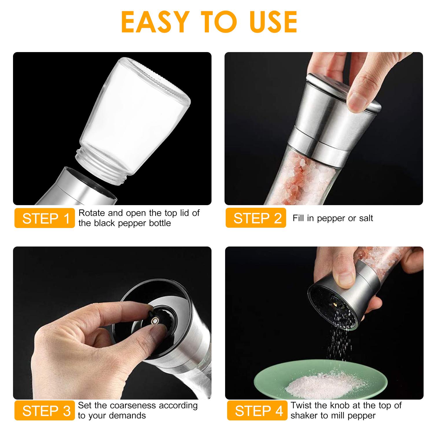 Máy xay muối và hạt tiêu bằng thép không gỉ 304 có nắp đậy