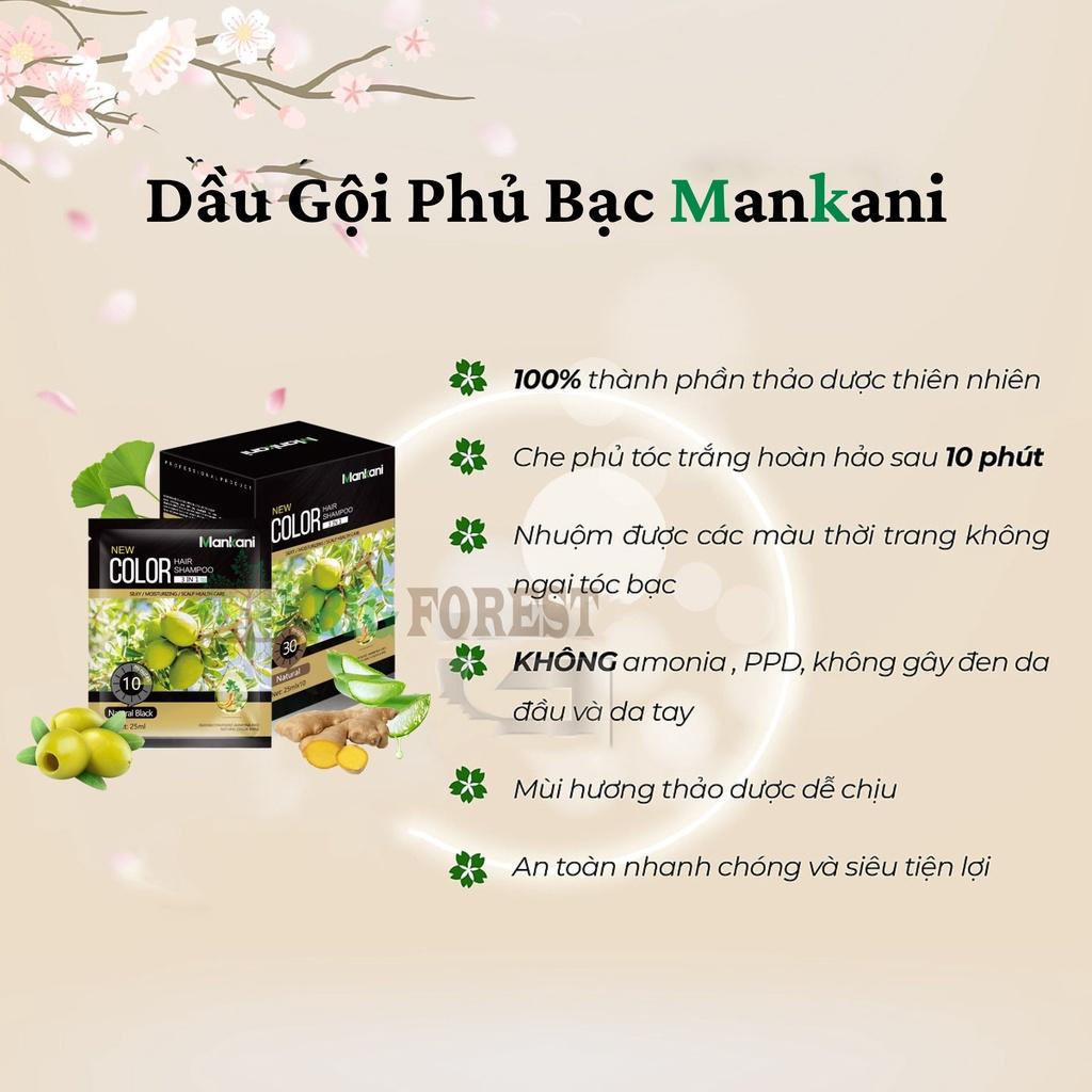 Gói Dầu Gội Nhuộm Tóc, Phủ Bạc Thảo Dược Mankani
