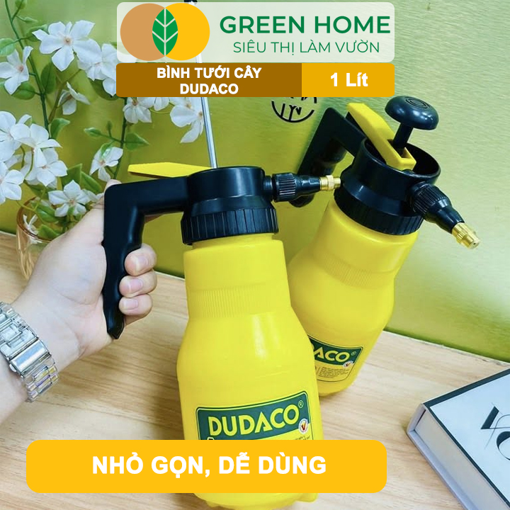 Bình Tưới Cây GreenHome, Dudaco, 1 Lít, Phun Xa 2 Chế Độ, Bơm Nhẹ Tay, Bình Tưới Cây Phun Sương, Bền