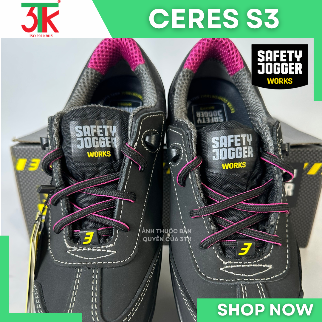 Giày Bảo hộ lao động Safety Jogger CERES S3 Nữ Cao Cấp Chống đinh Chống Trơn Trượt, Chống va đập, Chống tĩnh điện sử dụng trong Công Trình Xây Dựng , Phân xưởng sản xuất