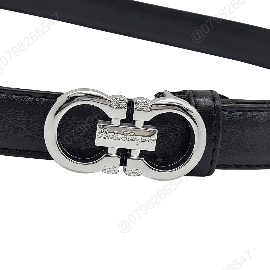 Thắt lưng nữ thời trang DHM-375 | Đầu khoá cài chữ A đôi màu trắng bản nhỏ 2cm | Bảo hành 12 tháng