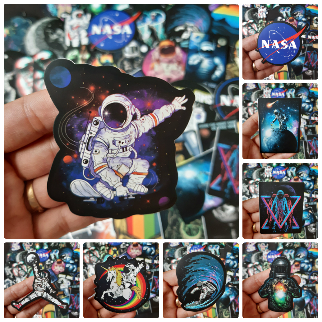 Bộ Sticker dán cao cấp chủ đề NASA - Dùng dán Xe, dán mũ bảo hiểm, dán Laptop...