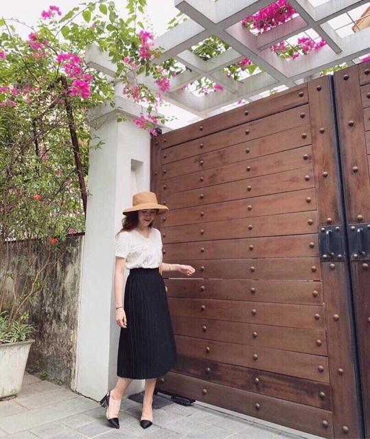 ️FLASH SALE️CHÂN VÁY MIDI DẬP LI NHỎ