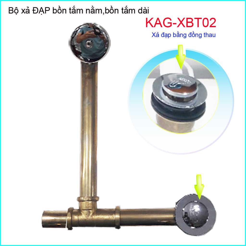 Xả đạp bồn tắm bằng đồng thau KAG-XBT02, Bộ xả dùng cho bồn tắm nằm , xả đạp chân bồn tắm siêu bền sử dụng tốt