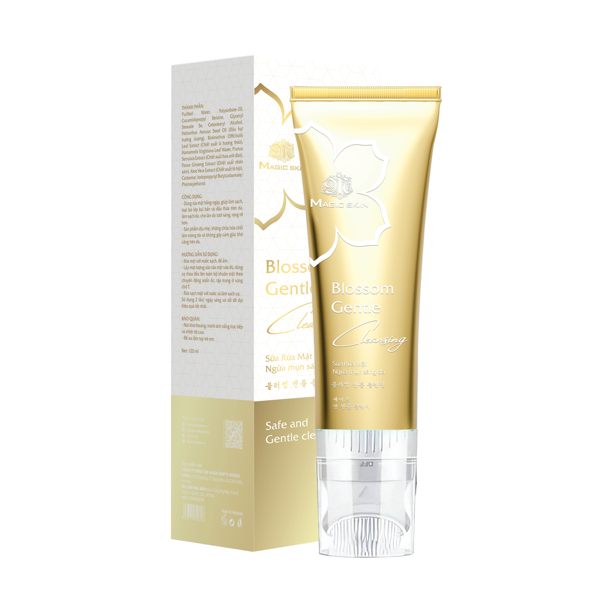 Sữa Rửa Mặt Dịu Nhẹ Magic Skin Blossom Gentle Cleansing - Trả lại làn da sạch khỏe và mướt mịn 180ml
