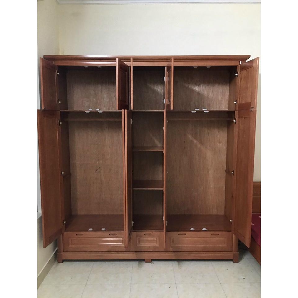 Tủ quần áo xoan đào 5 cánh 2 tầng
