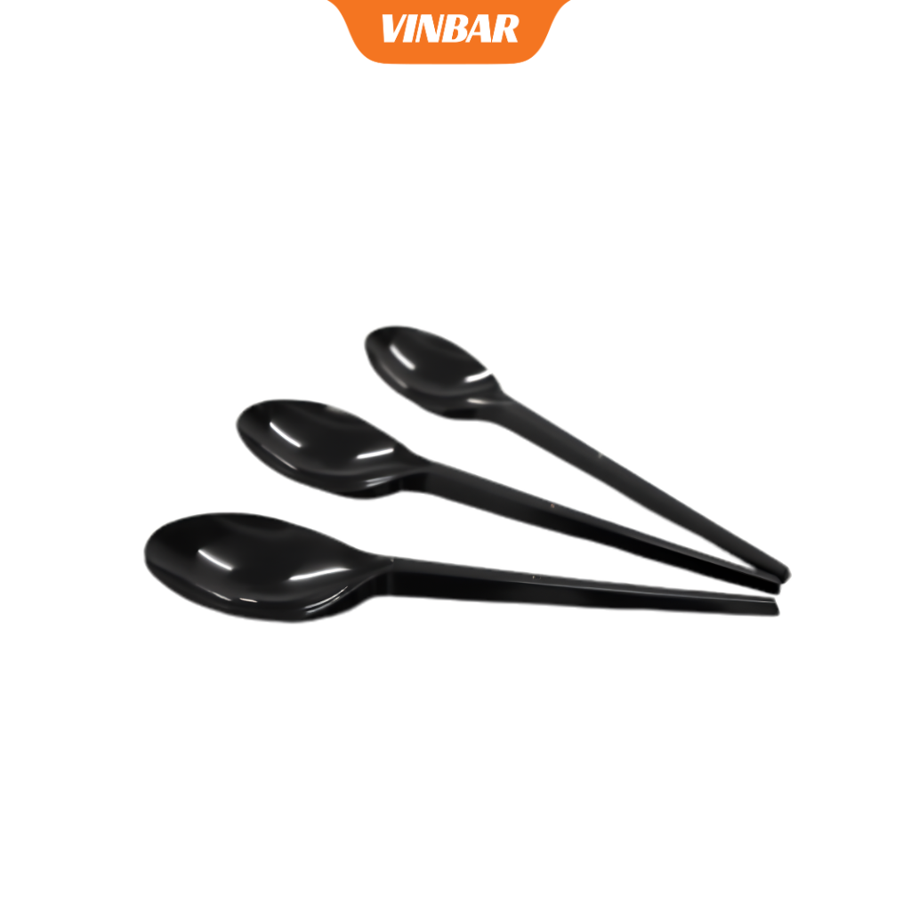 MUỖNG NHỰA CAO CẤP 50 CÁI 15CM 3 MÀU: XANH ĐEN TRẮNG