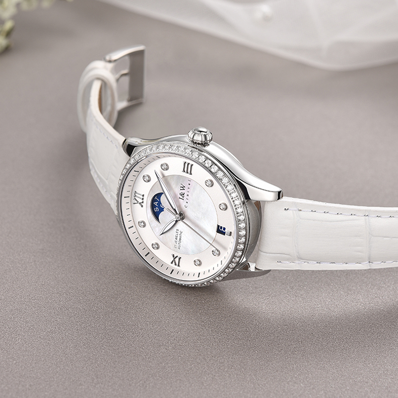 Đồng hồ nữ chính hãng I&amp;W CARNIVAL IW582G-1 Kính sapphire ,chống xước ,Chống nước 30m ,Bảo hành 24 tháng,Máy cơ (Automatic),dây da cao cấp, thiết kế đơn giản dễ đeo