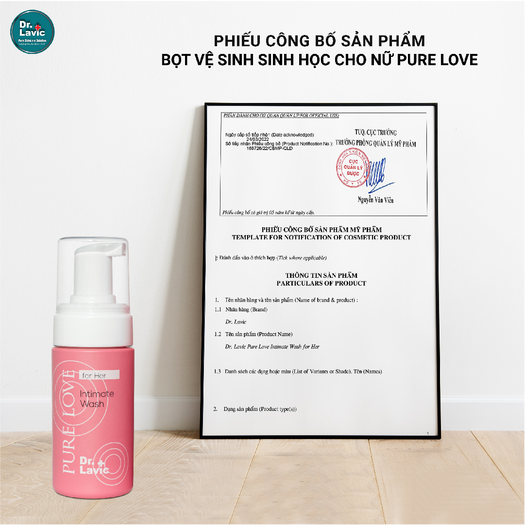 Dung dịch vệ sinh phụ nữ Dr.Lavic Pure Love Intimate Wash For Her dạng bọt sạch thơm mát 100ml - DR940