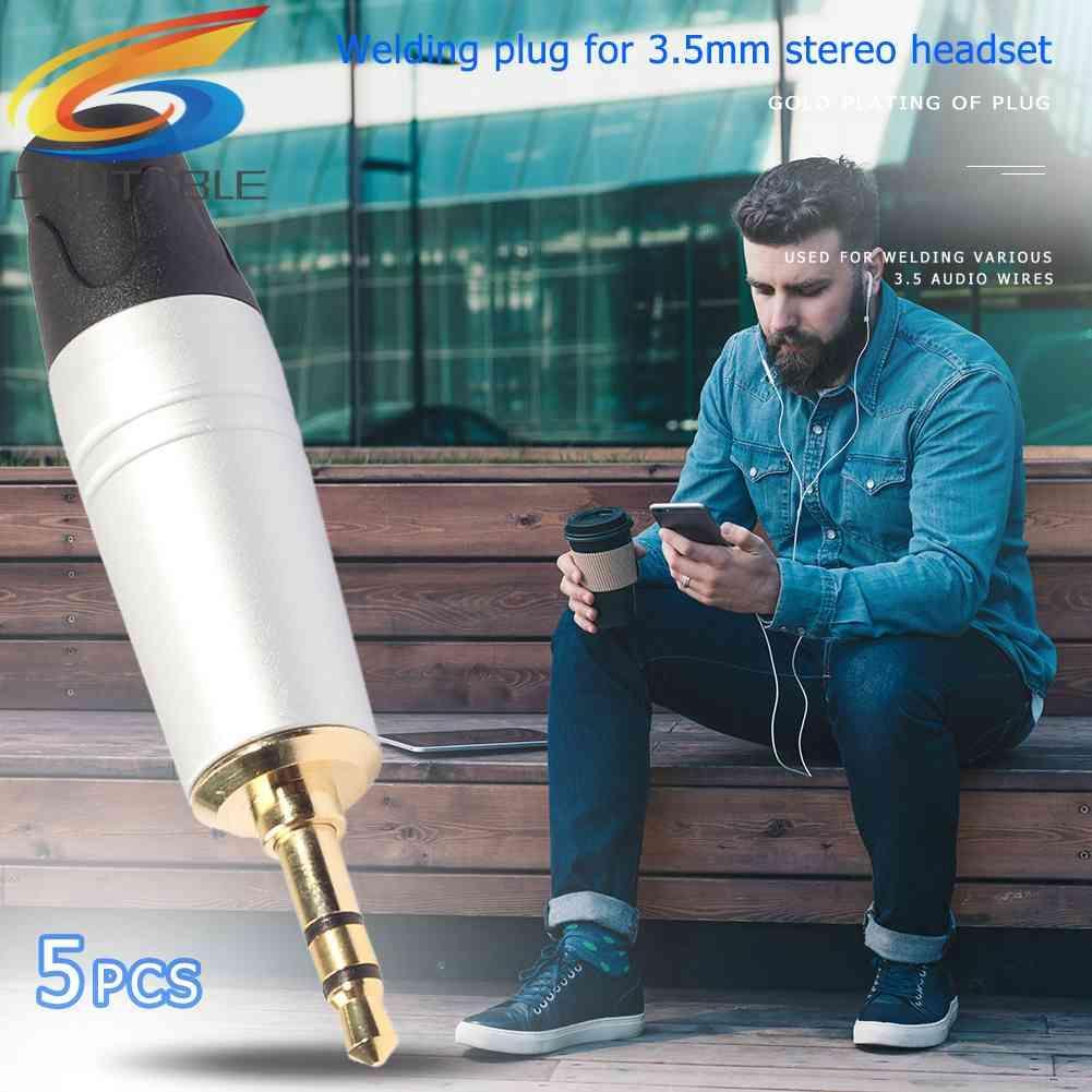 Set 5 Jack Cắm 3 Cực Mạ Vàng 3.5mm Chuyên Dụng Sửa Chữa Tai Nghe