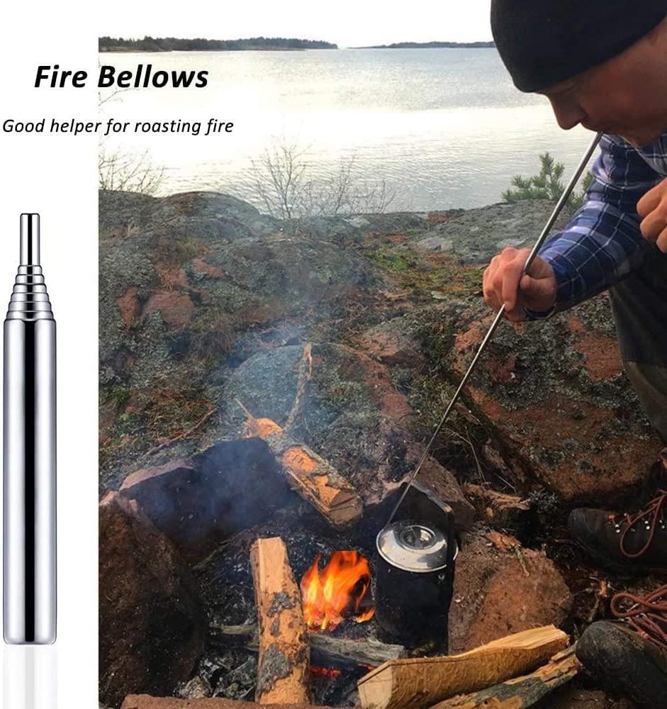 Lửa Di Động Bỏ Túi 2 Chiếc, Dụng Cụ Sinh Tồn Mini Có Thể Gập Lại Để Thổi Oxy Vào Ngọn Lửa, Công Cụ Sinh Tồn Khởi Động Lửa Trại Cho Lửa Trại