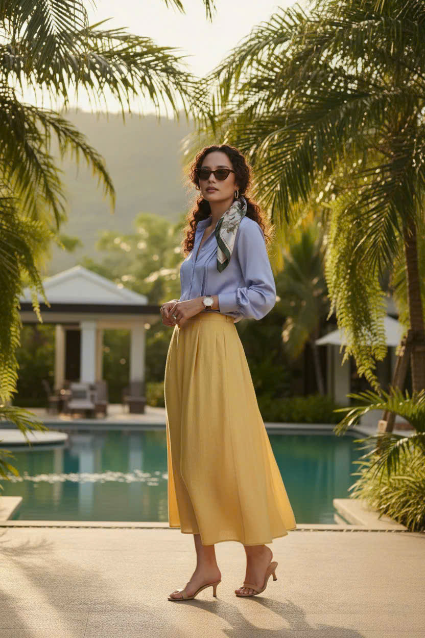 Áo Sơ Mi Lụa Thanh Lâm, Áo Sơ Mi Dài Tay Phong Cách Công Sở Thời trang thiết kế Hity Top173 - L