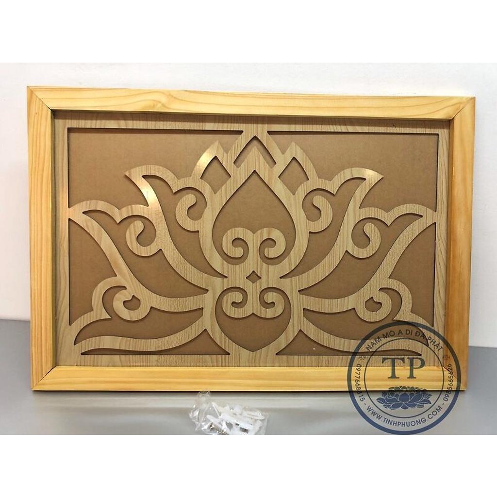 Tấm chống ám khói Nhang Khung gỗ sồi Mẫu Hoa Sen Màu tự nhiên TM12189
