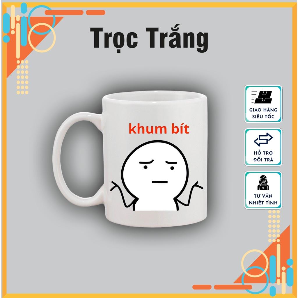 Cốc sứ in hình Trọc Trắng dễ thương làm quà tặng, uống nước hàng ngày