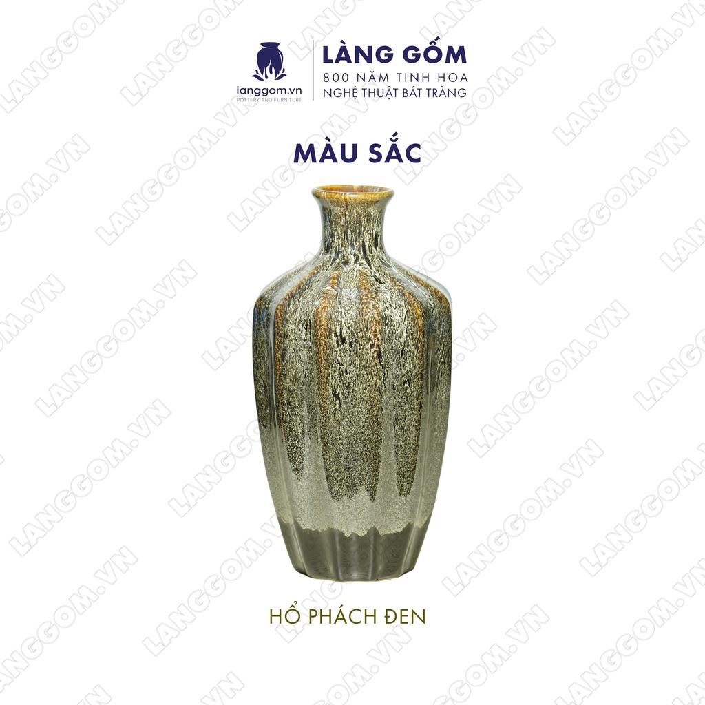 Bình hoa, lọ hoa Gốm sứ Bát Tràng cao cấp chai múi dùng làm quà tặng, trang trí - Làng Gốm Bát Tràng