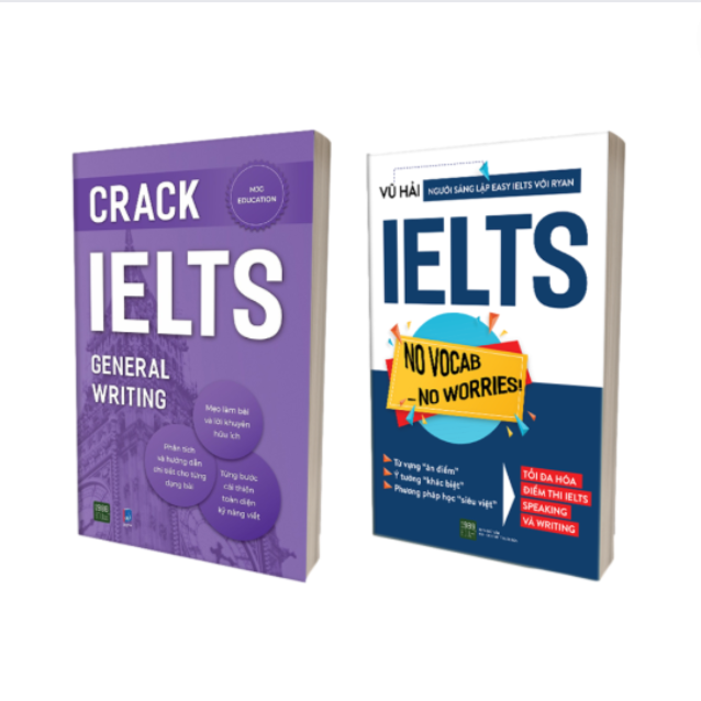Combo 2 Cuốn: Crack IELTS General Writing + IELTS No Vocab - No Worries!