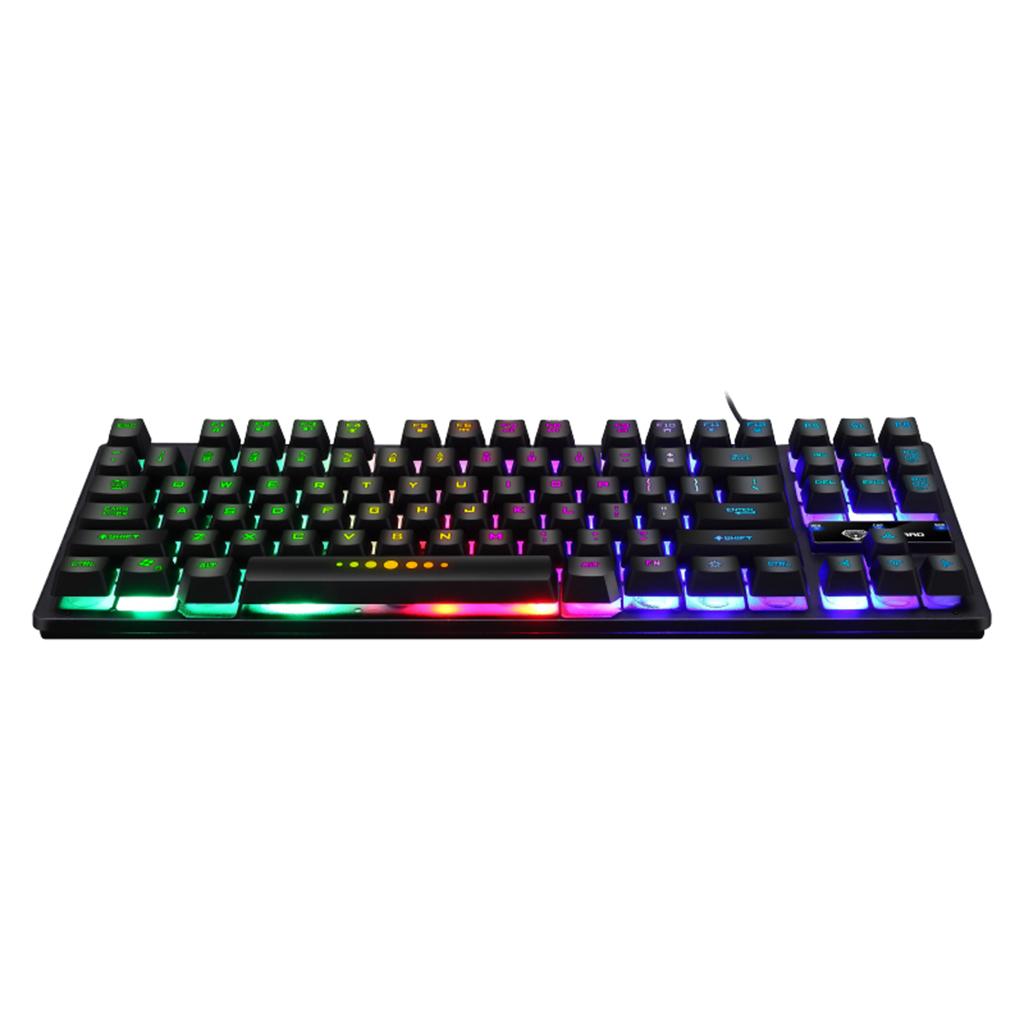 Gaming Keyboard and Monitor Riser Stand Combo, PC Desk Stand 20.5'' L x 8''W x 3.5''H with Keyboard Storage, Keyboard with RGB Backlit for PC Gamers