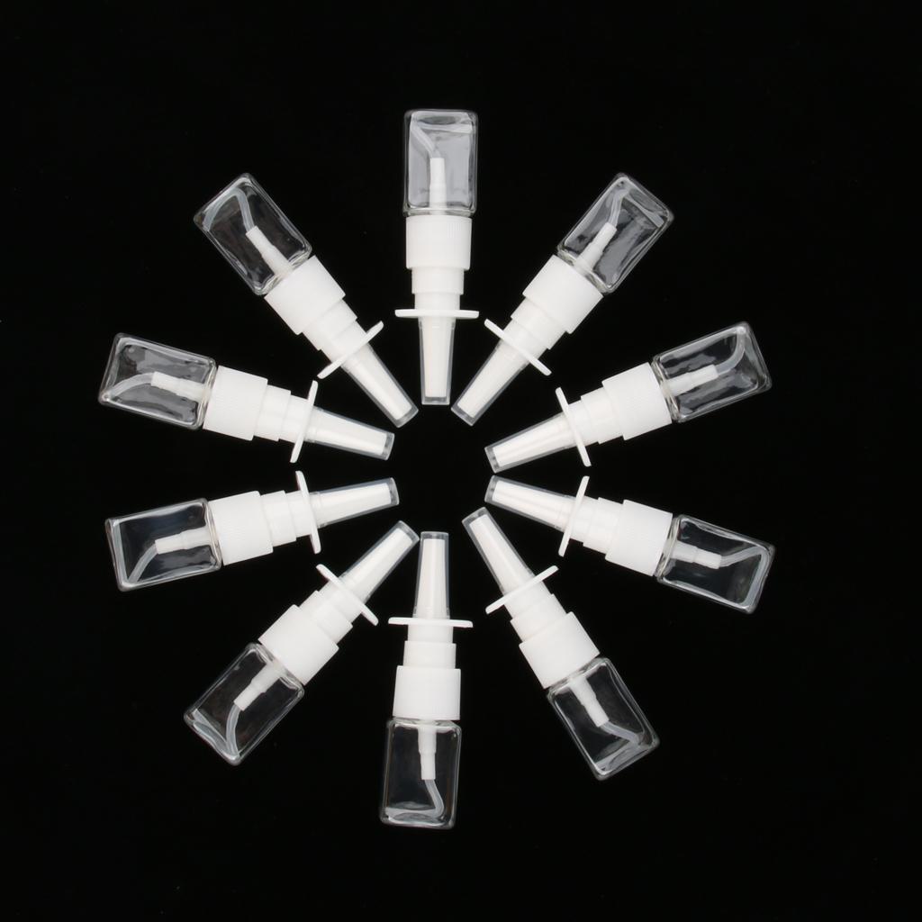 20x Empty Refillable Nasal Spray Bottles Fine Mist Sprayer Vials Containers