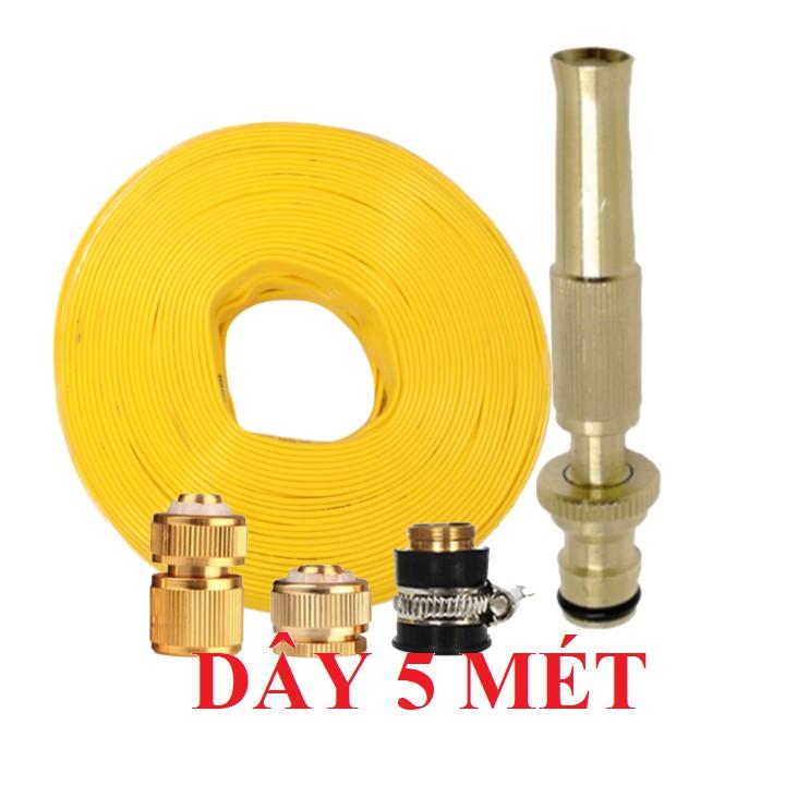 Bộ dây vòi xịt nước rửa xe, tưới cây . tăng áp 3 lần, loại 3m, 5m 206587Yđầu đồng,cút đồng+ tặng túi đựng bút