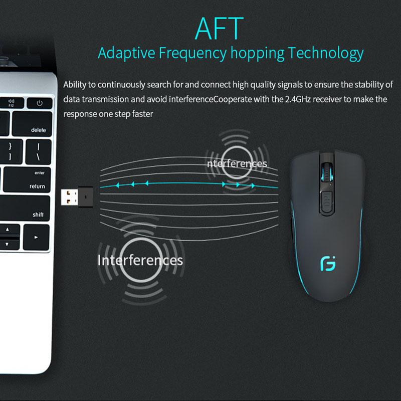 Chuột Máy Tính Chơi Game Bluetooth Không Dây 2.4Ghz Chế Độ Kép 2 Trong 1 Chuột 1600Dpi Công Thái Di Động Chuột Quang dành Cho Laptop