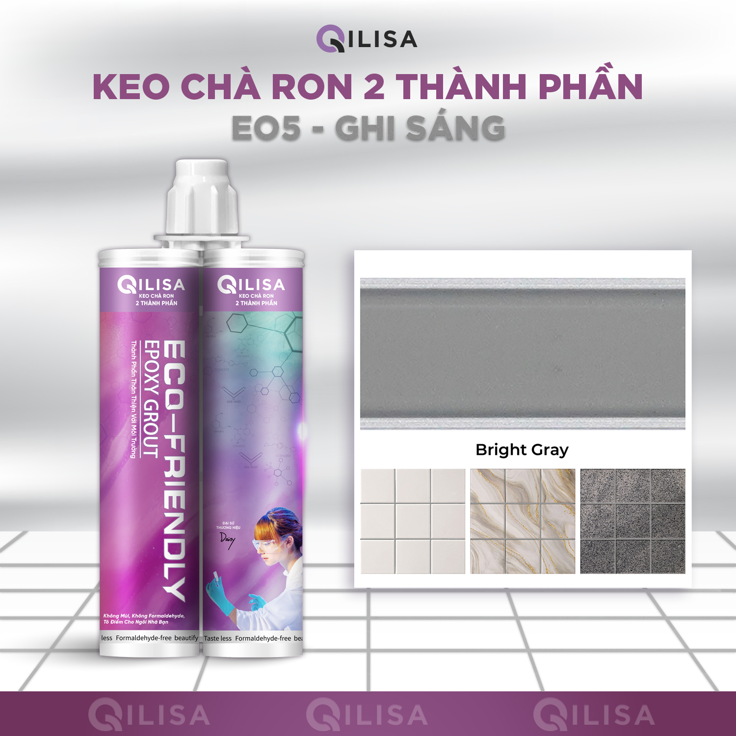 Combo Keo Chà Ron Qilisa và Bộ Miết Ron Gạch Keo Chà Ron QILISA