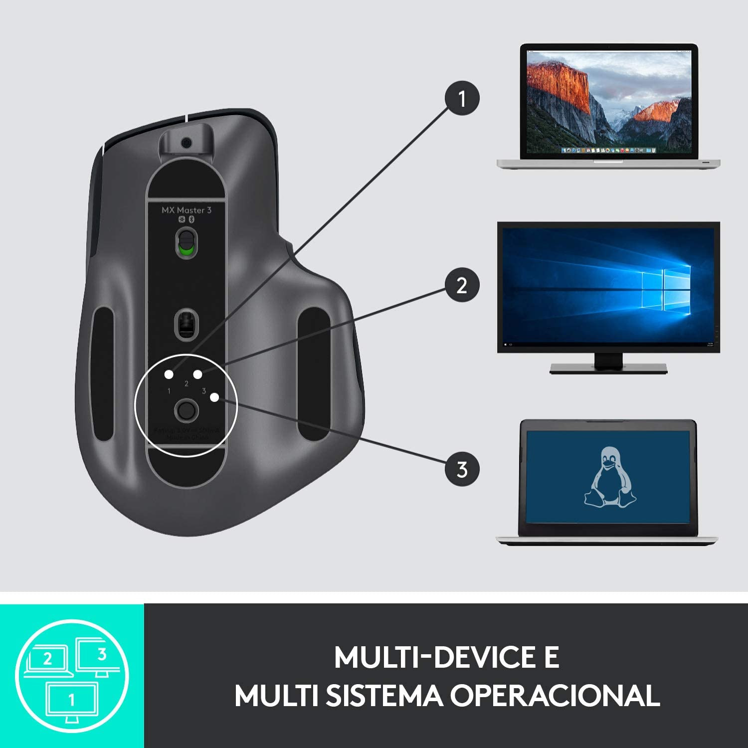 Hình ảnh Chuột không dây Bluetooth Logitech MX Master 3 - form to, kết nối 3 thiết bị, cuộn siêu nhanh, sạc nhanh USB-C, có bản cho Mac - Hàng chính hãng