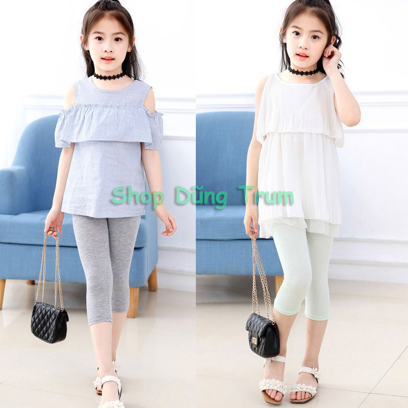 Quần mặc trong váy cho bé, quần mặc váy qua gối cho bé gái chất cotton êm mát