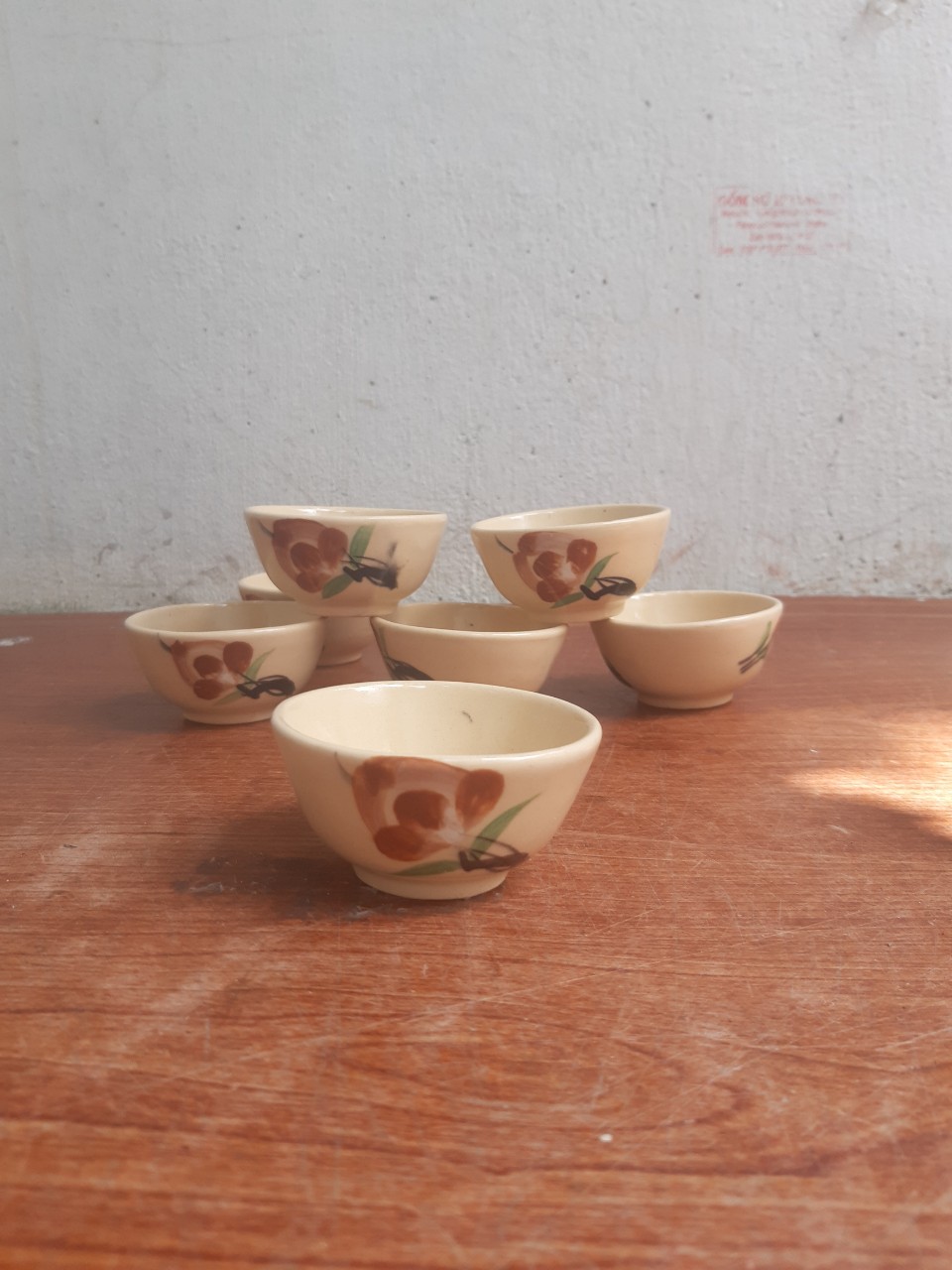 Chén bánh bò, chén nước chấm vẽ tay hoa cỏ 30 cái