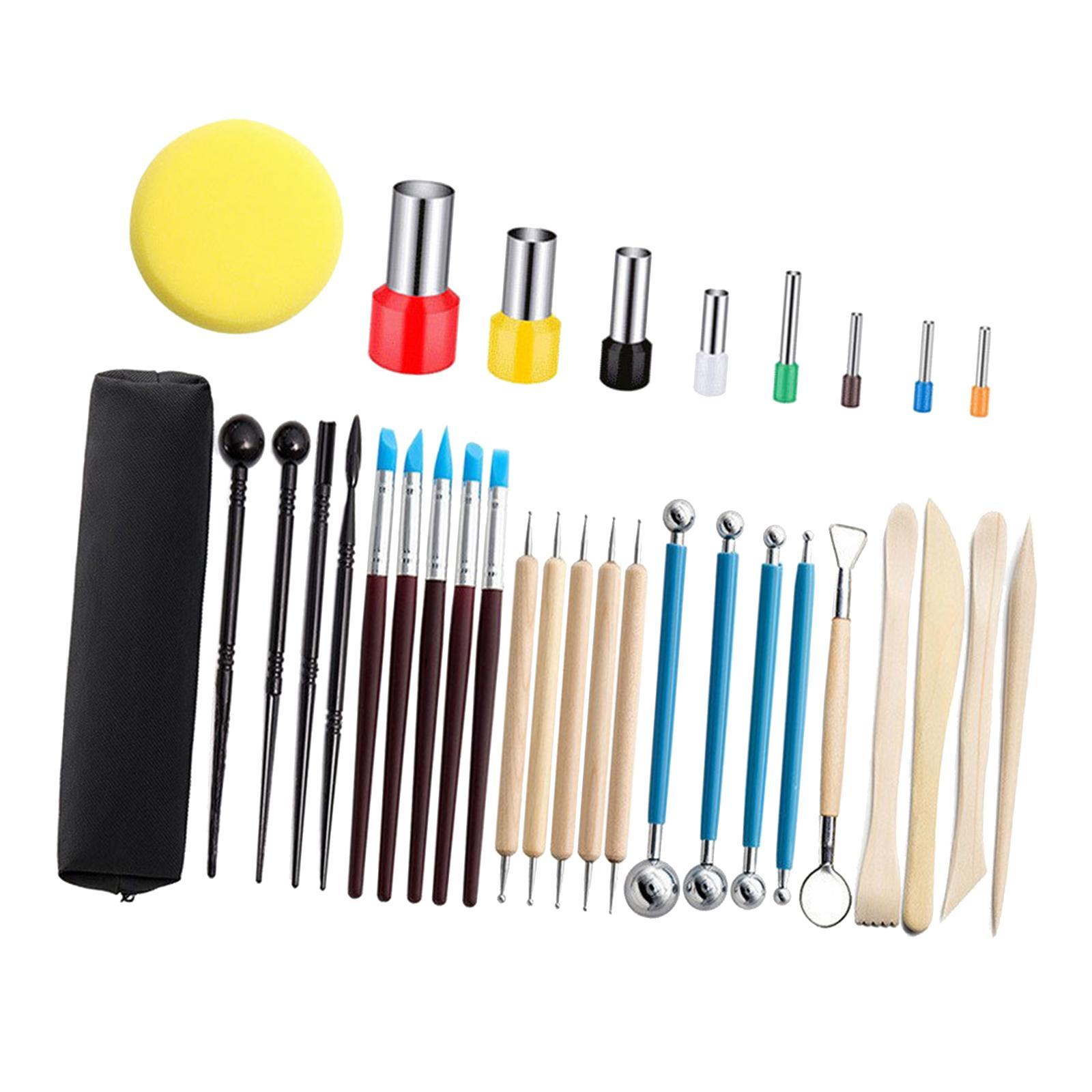 33Pcs Clay Tools DIY Modeling Scraping Engraving Embossing Cutting Ceramics Clay Sculpting Tools Clay Carving Tool Set for Adults Kids,