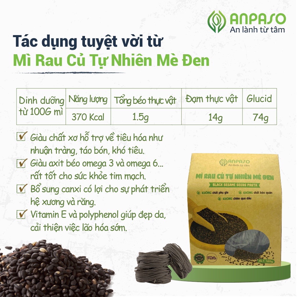 Mì Mè Đen Tự Nhiên Nguyên Chất Anpaso