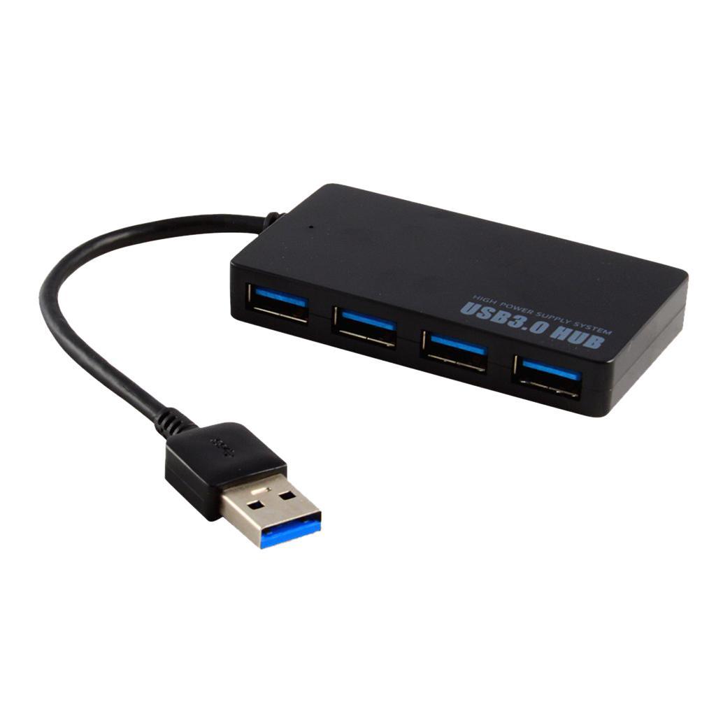 Universal 4 Ports USB 3.0 Hub Adapters Adaptors Fast Speed For PC Mac Laptop
