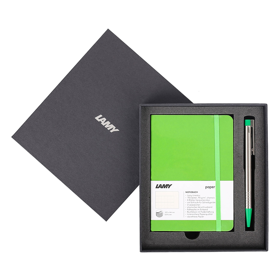 Gift Set Lamy Notebook A6 Softcover Green + Lamy Logo Green - GSA6-Lo003