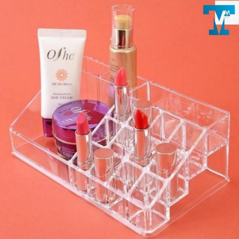 Khay đựng mỹ phẩm 16 ô bằng mica trong suốt