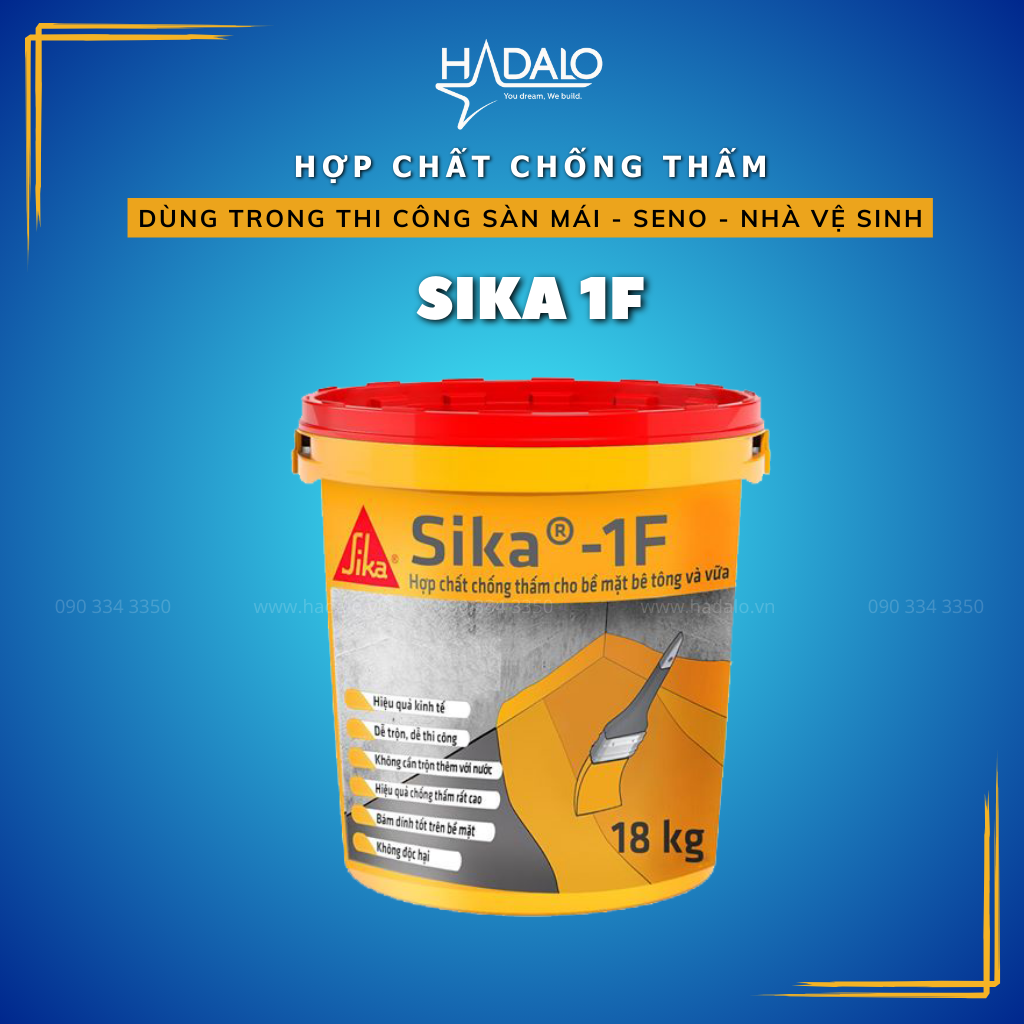 Sika 1F – Chống thấm mái, sân thượng, nhà vệ sinh, seno – 18kg