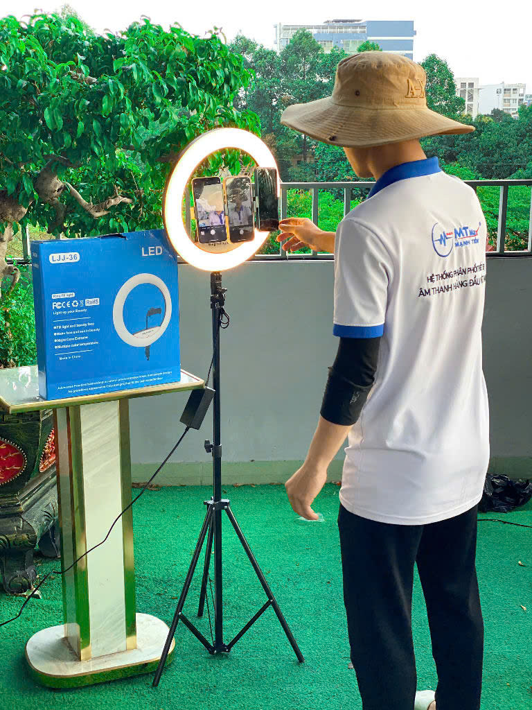 Bộ đèn livestream bán hàng HLJJ36  36CM có remote đèn 3 màu chuyên dụng cho tiktok  bigo livestream- quay vlog giá rẻ hàng nhập khẩu